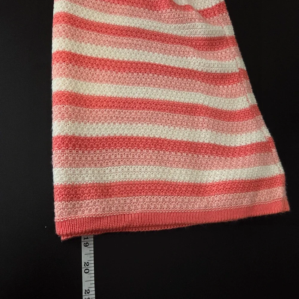 Madden NYC Pink Coral Striped Crochet Knit Mini Skirt XL Boho Y2K Festival Beach